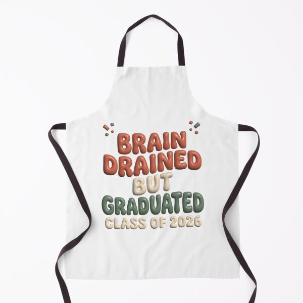 Item preview, Class of 2026 Brain Drained But Graduated Retro Puffy designed and sold by KelliesGrafix.