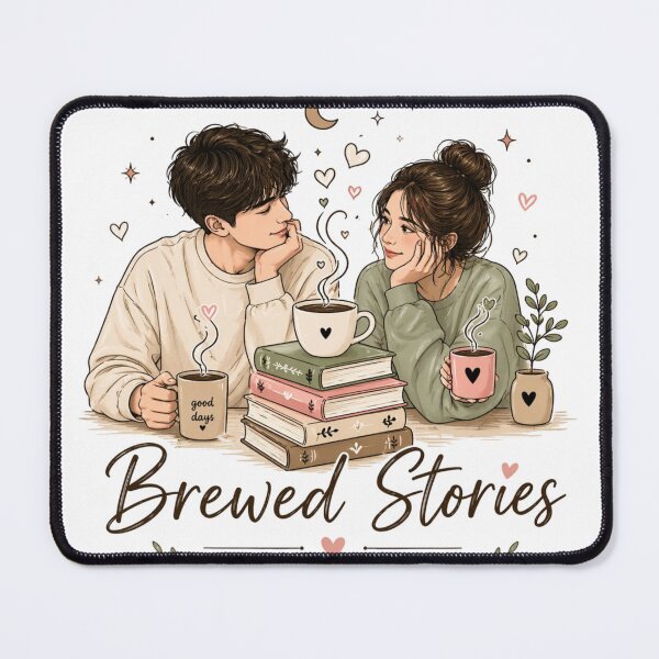 Item preview, Slow Mornings Brewed Stories T-Shirt | Coffee Lover Book Aesthetic Tee | Cozy Romantic Couple Shirt | Bookworm Gift Idea designed and sold by KDesignCrafts.