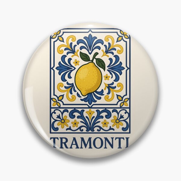 Item preview, Tramonti Lemon – Blue Yellow White Mediterranean Tile Design designed and sold by EmeraldeaArt.