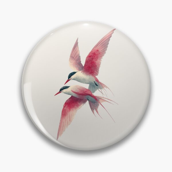 Item preview, Roseate Terns in Motion Chinoiserie - Pink Birds designed and sold by BestVarieties.