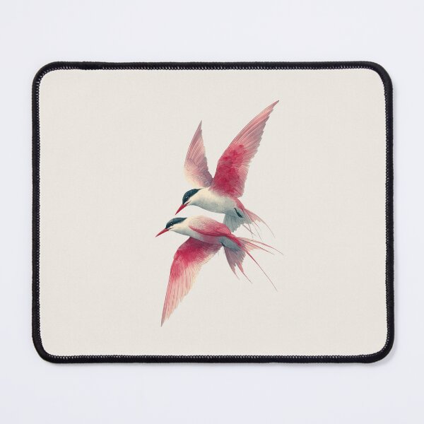 Item preview, Roseate Terns in Motion Chinoiserie - Pink Birds designed and sold by BestVarieties.