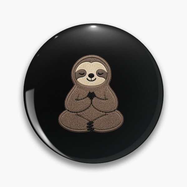 Item preview, Cute Meditating Sloth Embroidery Design – Yoga Zen Vibe, Calm Mindfulness Aesthetic designed and sold by ColorSplash123.