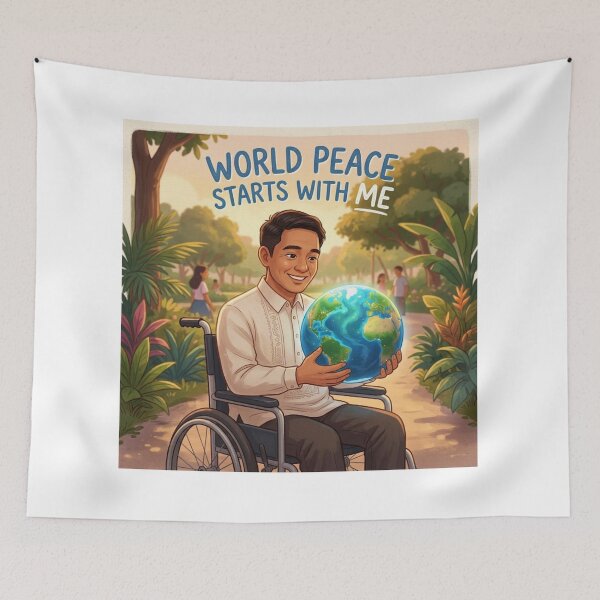 Item preview, AI Art - World Peace Starts with Me designed and sold by Whimsyful Designs.