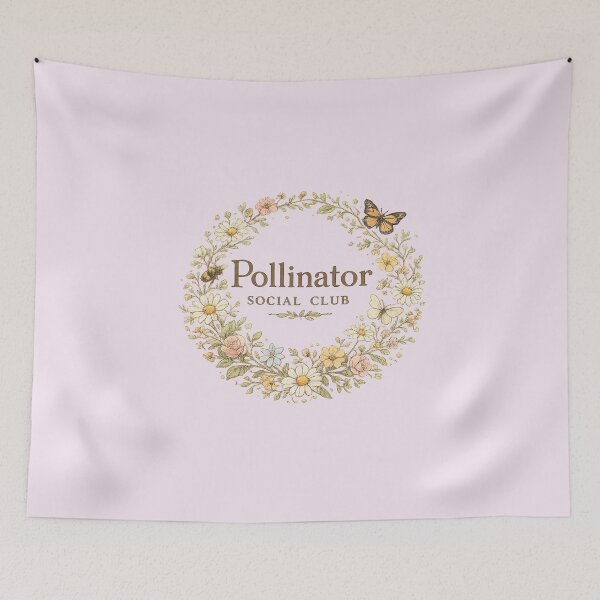 Item preview, Pollinator Social Club Vintage Cottagecore Garden Design designed and sold by Bratak.