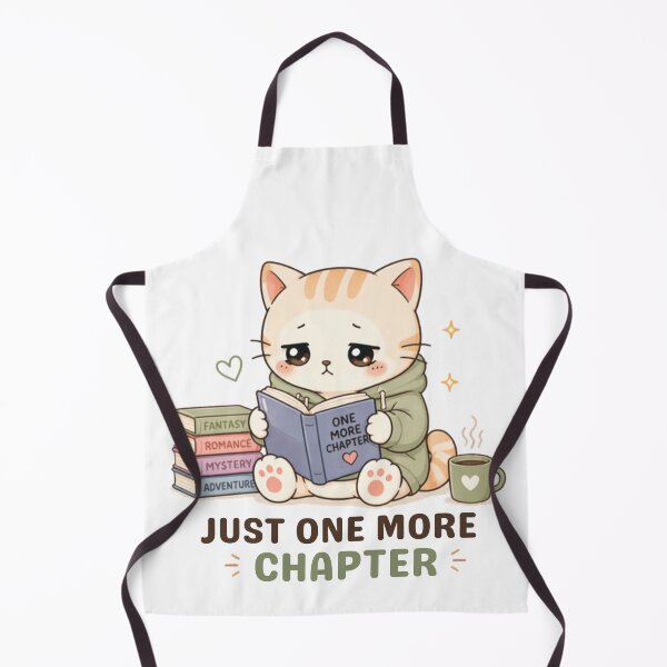 Item preview, Just One More Chapter Cat | Cute Kawaii Aesthetic | Book Lover Reading Design  designed and sold by The Mood Index.