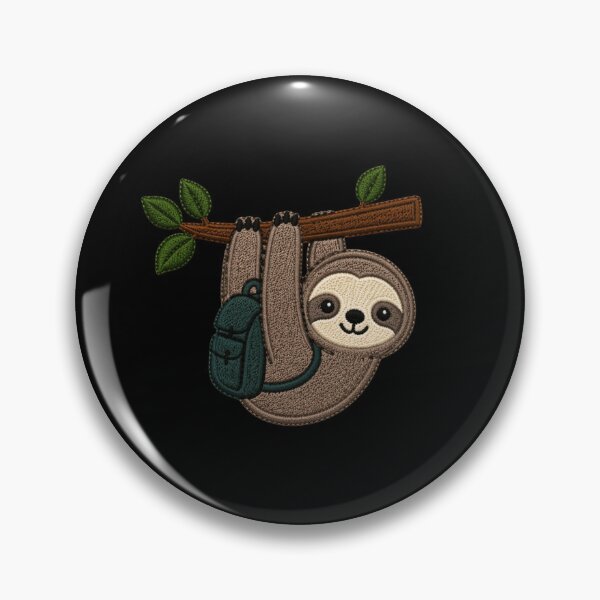 Item preview, Cute Adventure Sloth Embroidery Design – Travel Nature Vibe, Lazy Explorer Aesthetic designed and sold by ColorSplash123.