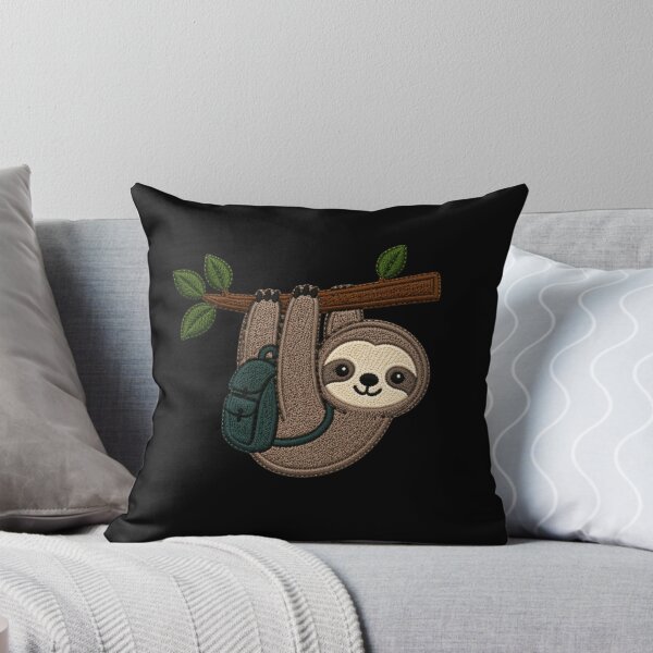 Item preview, Cute Adventure Sloth Embroidery Design – Travel Nature Vibe, Lazy Explorer Aesthetic designed and sold by ColorSplash123.