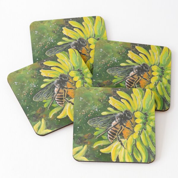 Item preview, Honeybee in flower nectar designed and sold by danielabahry.