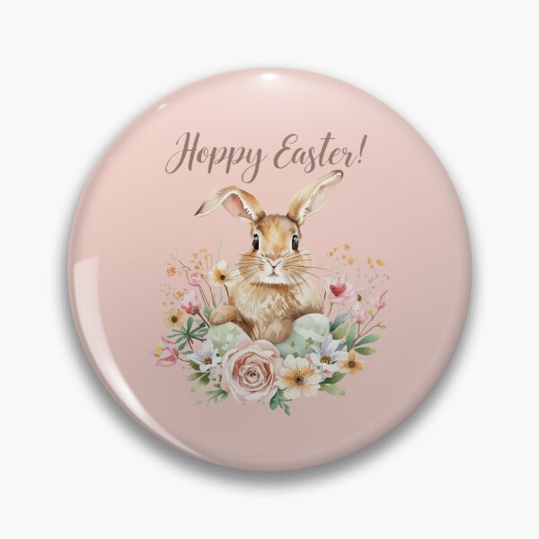 Item preview, Hoppy Easter Bunny with Flowers and Eggs – Cute Spring Bunny Design designed and sold by KelliesGrafix.