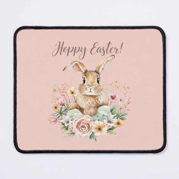 Item preview, Hoppy Easter Bunny with Flowers and Eggs – Cute Spring Bunny Design designed and sold by KelliesGrafix.