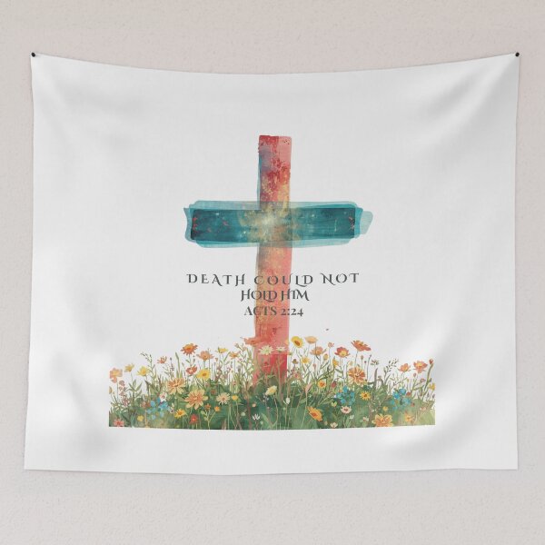 Item preview, Death Could Not Hold Him Cross – Acts 2:24 Christian Resurrection Design designed and sold by KelliesGrafix.