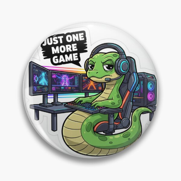Item preview, Just One More Game Funny Snake Gamer Sticker designed and sold by Allanfeatures.