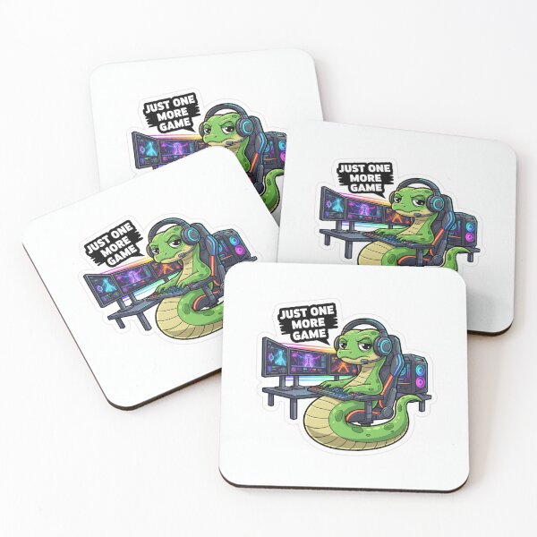 Item preview, Just One More Game Funny Snake Gamer Sticker designed and sold by Allanfeatures.
