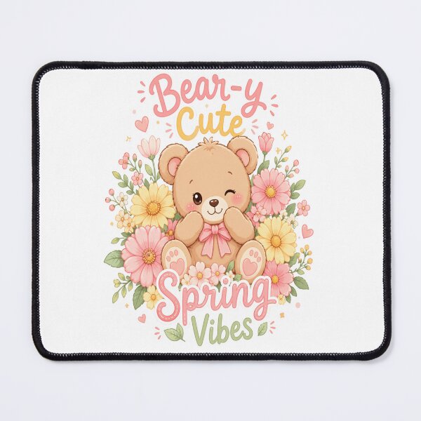 Item preview, Cute Spring Teddy Bear Design | Kawaii Floral Illustration | Women, Kids & Animal Lovers designed and sold by InspiredCreatives.