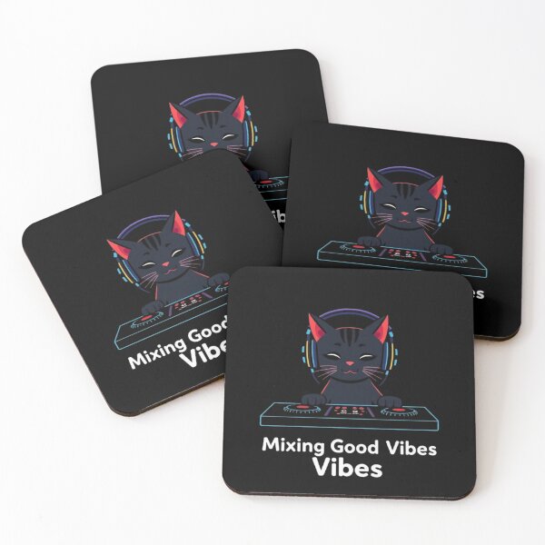 Item preview, DJ Cat Mixing Good Vibes Funny Music Graphic Art designed and sold by artlife4.