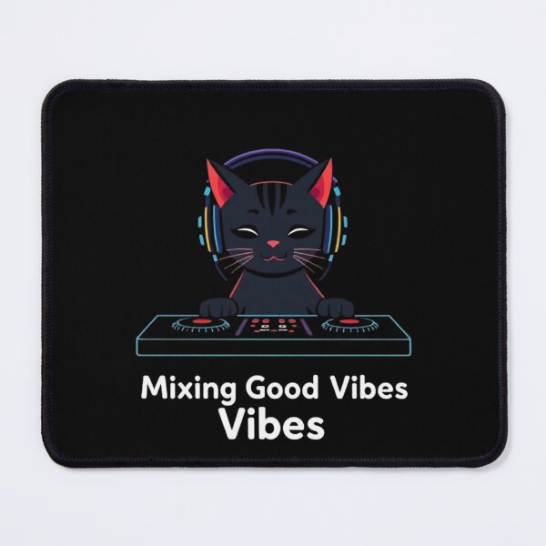 Item preview, DJ Cat Mixing Good Vibes Funny Music Graphic Art designed and sold by artlife4.