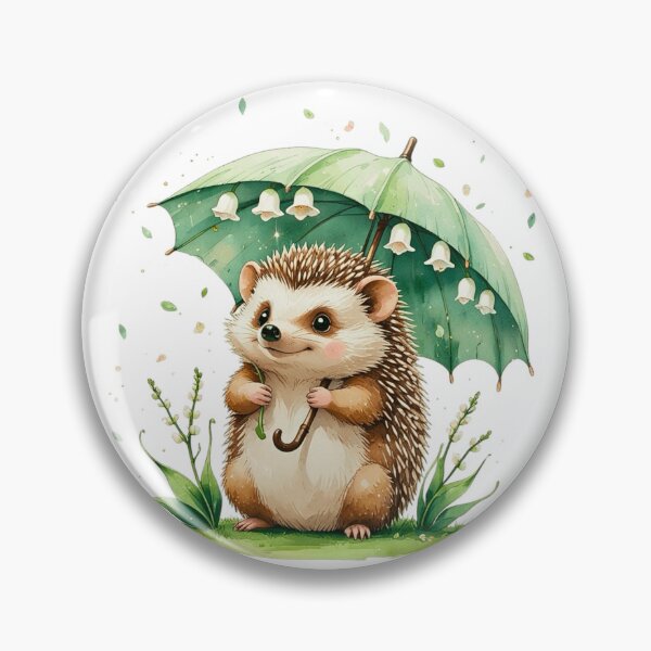 Item preview, Cute Hedgehog with Lily of the Valley May Birth Month Art designed and sold by AQUILAKREO.