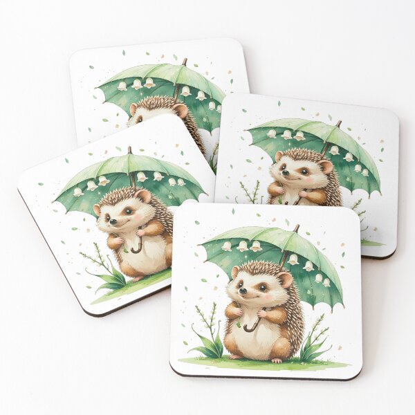 Item preview, Cute Hedgehog with Lily of the Valley May Birth Month Art designed and sold by AQUILAKREO.