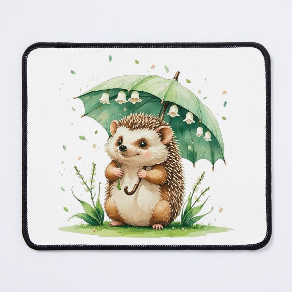 Item preview, Cute Hedgehog with Lily of the Valley May Birth Month Art designed and sold by AQUILAKREO.