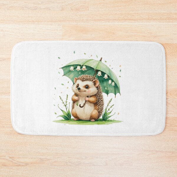 Item preview, Cute Hedgehog with Lily of the Valley May Birth Month Art designed and sold by AQUILAKREO.