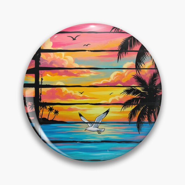 Artikelvorschau, Vintage Summer Sunset Beach – Retro Tropical Palm Trees & Ocean Vibes entworfen und verkauft von La-Nuna.