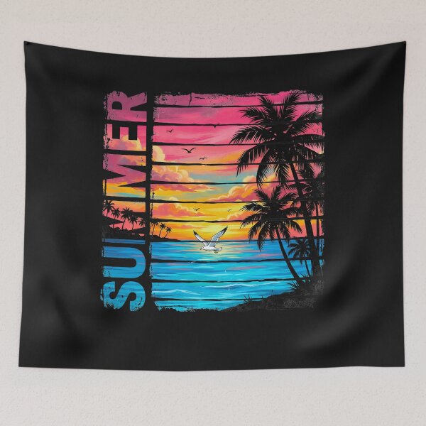 Item preview, Vintage Summer Sunset Beach – Retro Tropical Palm Trees & Ocean Vibes designed and sold by La-Nuna.