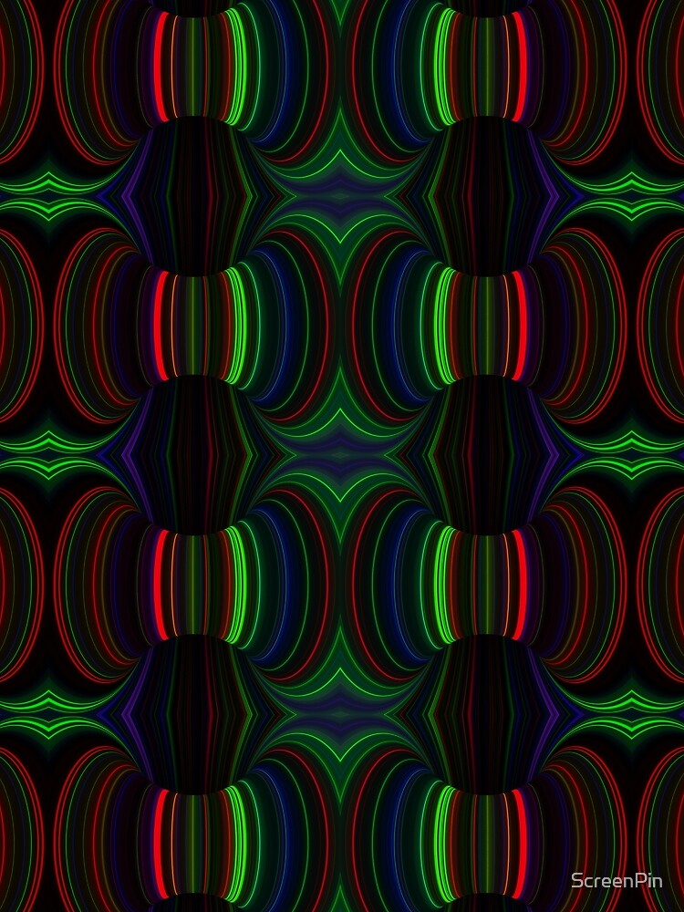Thumbnail 3 of 3, Scarf, Neon Torus Pattern designed and sold by ScreenPin.