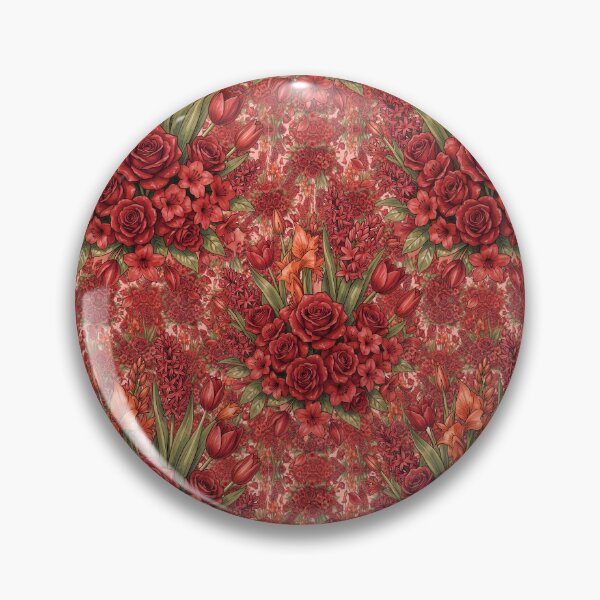 Item preview, Red Floral Decor & Dress Pattern designed and sold by DesignedOutside.