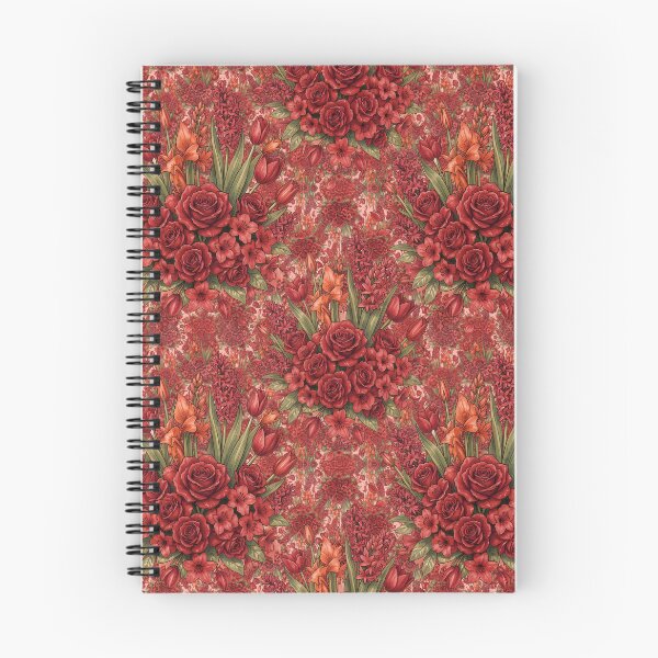 Item preview, Red Floral Decor & Dress Pattern designed and sold by DesignedOutside.