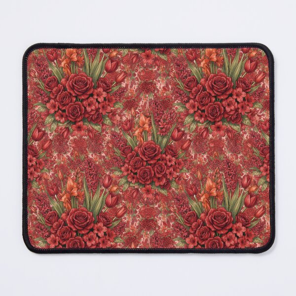 Item preview, Red Floral Decor & Dress Pattern designed and sold by DesignedOutside.
