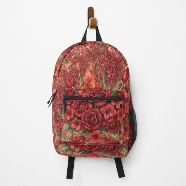 Item preview, Red Floral Decor & Dress Pattern designed and sold by DesignedOutside.