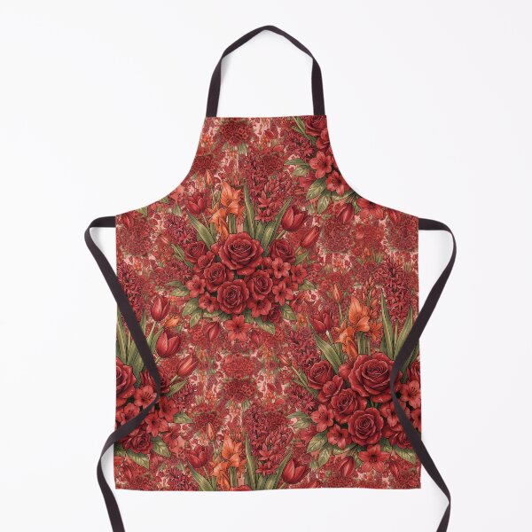 Item preview, Red Floral Decor & Dress Pattern designed and sold by DesignedOutside.