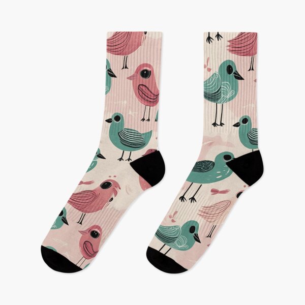 Item preview, Curious Bird Pattern in Pink and Turquoise designed and sold by LIF3 IS A DREAM.