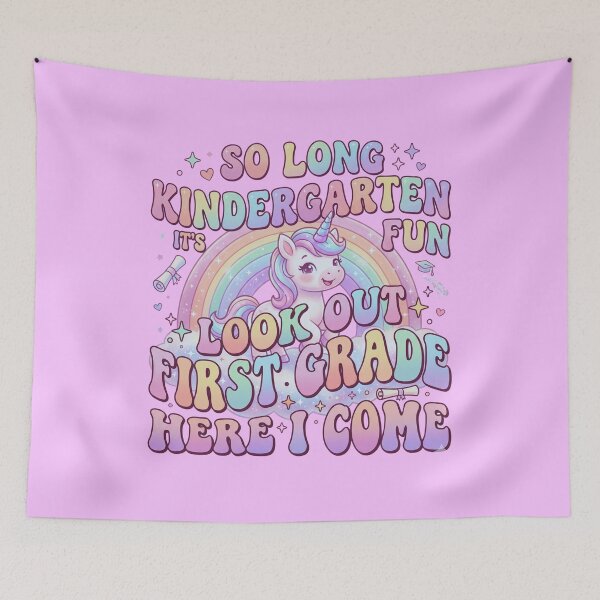 Item preview, Unicorn Kindergarten Graduation First Grade Here I Come Girl designed and sold by Im-Ara.