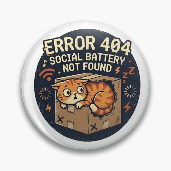 Item preview, Error 404 Batería social no encontrada - Gato divertido en una caja designed and sold by Zeyzep.