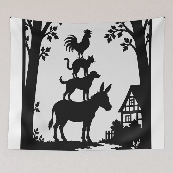 Item preview, The Bremen Town Musicians in silhouette designed and sold by Steffani Lehmann.