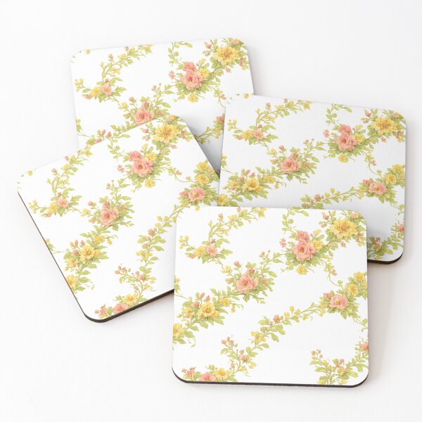 Item preview, Vintage Peach & Yellow Floral Dress Pattern | Elegant White Background Flower Print | Cottagecore Aesthetic Dress designed and sold by Bhaskar Digital Art.