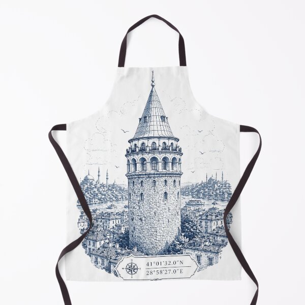 Item preview, Galata Tower Istanbul Blue Cityscape designed and sold by AmJoJoe.