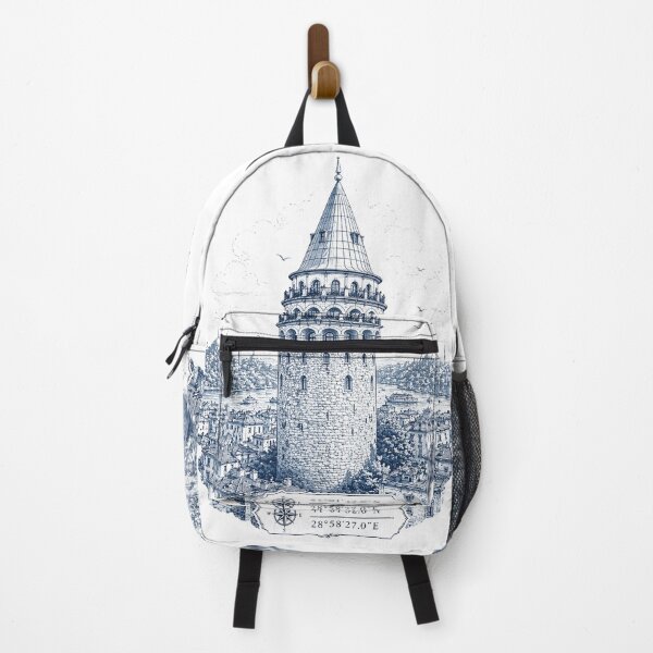 Item preview, Galata Tower Istanbul Blue Cityscape designed and sold by AmJoJoe.