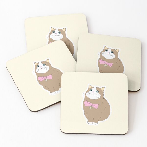 Item preview, mocha cat with pink ribbon designed and sold by sara747.