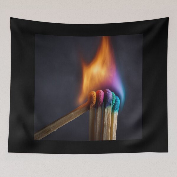 Item preview, Colorful Rainbow Match Flame – Vibrant Multicolor Fire Minimalist Design 2 designed and sold by WordPlayStudio.