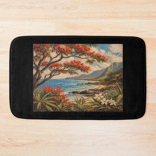 Item preview, Flamboyant Tree Reunion Island ocean - La Reunion Lovers designed and sold by artyfartypants.
