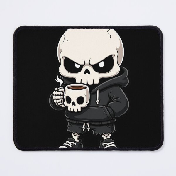 Item preview, Grumpy Morning Brew Skeleton Hoodie Stickers designed and sold by Zenvique Art.