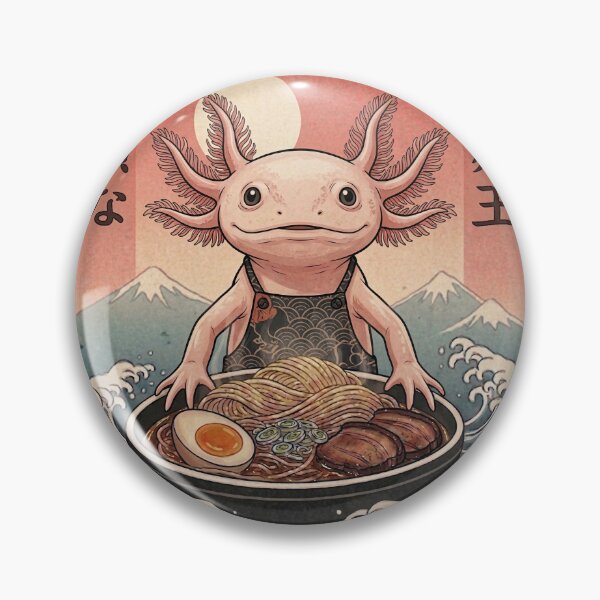 Item preview, Funny Axolotl Japanese Ramen Noodles Vintage Kanagawa Wave designed and sold by FurryHavenPH.