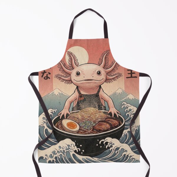 Item preview, Funny Axolotl Japanese Ramen Noodles Vintage Kanagawa Wave designed and sold by FurryHavenPH.