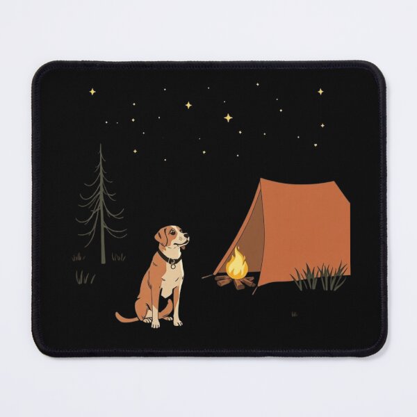 Item preview, Camping Dog Starry Night Fire Funny Canine Art designed and sold by artlife4.