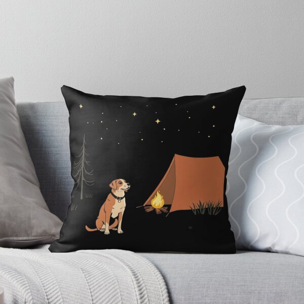 Item preview, Camping Dog Starry Night Fire Funny Canine Art designed and sold by artlife4.