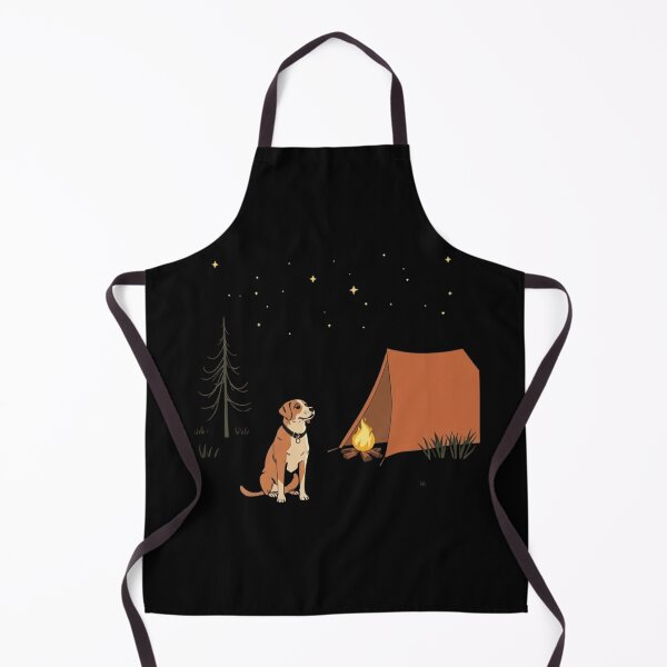 Item preview, Camping Dog Starry Night Fire Funny Canine Art designed and sold by artlife4.