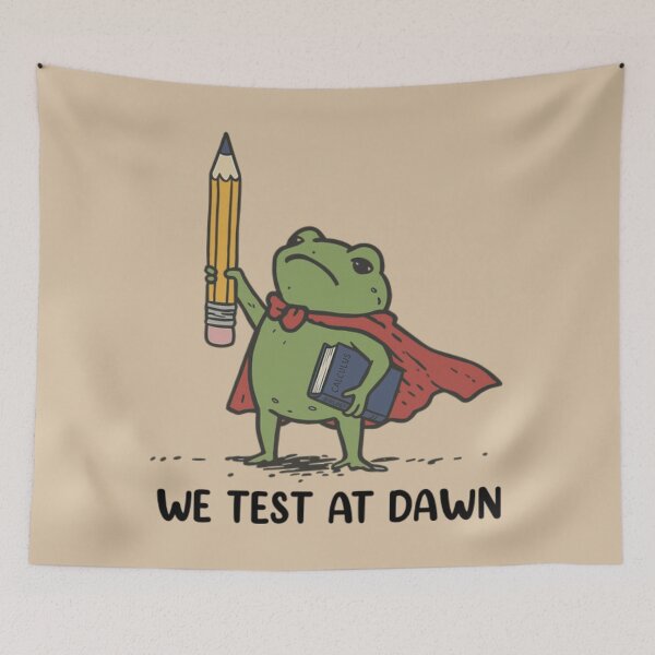 Item preview, We Test At Dawn Funny Frog Exam Humor Student Classic T-Shirt designed and sold by Kerryberri.