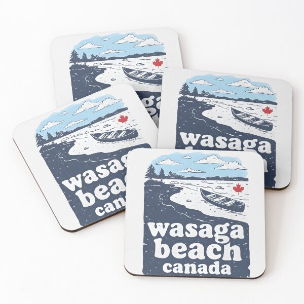 Item preview, Wasaga Beach Ontario Simple Landscape Blue Retro Canoe designed and sold by HowToCanadian.
